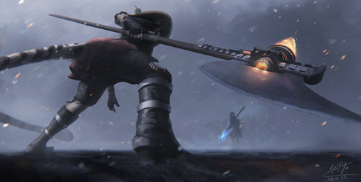 5_fingers ambiguous_gender anthro axe breasts clothed clothing day detailed_background duo female fingers holding_axe holding_object outside raining kalfy cheetah felid feline mammal 2022 absurd_res digital_media_(artwork) hi_res