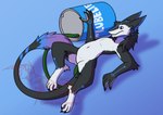 anal anal_penetration anthro belly hose hose_in_butt lube_container lube_in_ass lube_inflation lying male male_penetrated penetration solo tail tube tube_in_ass devv seleft_(tytolis) sergal absurd_res hi_res