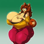 anthro big_breasts bra breasts clothing eyewear female glasses huge_breasts solo underwear spiralingstaircase superia canid canine canis domestic_dog mammal 1:1 digital_media_(artwork) hi_res