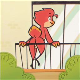 anthro anus avian_feet backsack balcony ball_swaying balls beak being_watched big_butt blinking butt countershading feather_hands feathered_wings feathers fur genitals glass_door hair hand_on_fence happy hip_sway looking_at_another looking_away male on_one_leg plant raised_tail red_body red_feathers red_fur red_hair shrub small_eyebrows smile solo standing tail tail_feathers tail_motion tailwag toony voyeur voyeur_pov wagging_hips wall_(structure) wings yellow_beak yellow_body yellow_feathers vickydanne avian bird parrot 1:1 animated hi_res no_sound short_playtime webm