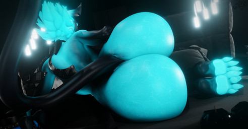 anthro big_butt blue_body blue_hair bubble_butt butt butt_focus crossgender feet female glowing glowing_body glowing_butt glowing_hair glowing_pawpads hair huge_butt long_tail lying mtf_crossgender nails nude nude_anthro nude_female on_side pawpads rear_view sharp_nails sharp_toenails short_hair soles solo tail toenails toes geodat mayosplash_(modeler) epic_games fortnite mythology cerberus_(fortnite) canid canid_demon canine demon hellhound mammal mythological_canine mythological_creature 3d_(artwork) absurd_res blue_theme cool_colors digital_media_(artwork) hi_res
