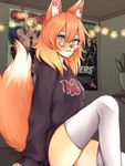 anthro bedroom blue_eyes clothed clothing cozy detailed_background eyewear female fluffy fluffy_tail fox_tail fur glasses hair hoodie inside legwear lights looking_at_viewer movie_poster orange_body orange_fur orange_hair orange_tail oversized_clothing poster short_hair solo stockings tail topwear white_clothing white_legwear white_stockings dolohova_(artist) chainsaw_man marvel naruto the_avengers captain_america fan_character power_(chainsaw_man) thor_(marvel) canid canine fox mammal illustration 2023 3:4 absurd_res colored digital_drawing_(artwork) digital_media_(artwork) full-length_portrait hi_res portrait shaded