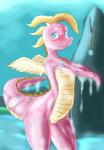 anthro bathing biped blush feathered_wings feathers featureless_crotch female horn solo tail wings dark-moltres dragon_tales mythology pbs cassie_(dragon_tales) dragon feathered_dragon feathered_scalie mythological_creature mythological_scalie scalie