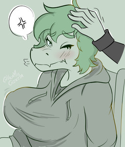 5_fingers anthro big_breasts blush breasts clothing disability eyelashes female fingers hair headpat hoodie one_eye_closed paraplegic short_hair snout solo text topwear vehicle wheelchair vacachikita cavemanon_studios i_wani_hug_that_gator olivia_halford baryonyx dinosaur prehistoric_species reptile scalie spinosaurid theropod 2024 absurd_res artist_name digital_drawing_(artwork) digital_media_(artwork) hi_res watermark