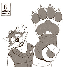 4_toes anthro claws clothing disembodied_hand duo feet first_person_view foot_fetish foot_focus foot_grab foot_play footwear looking_at_viewer male pawpads paws question_mark socks soles stirrup_socks toe_claws toes otter-matic epic_games fortnite wendell_(fortnite) canid canine canis mammal wolf 1:1