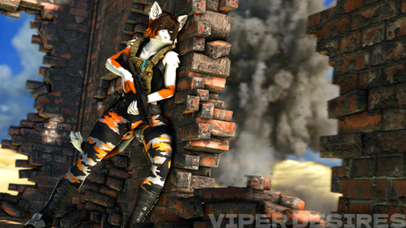 anthro battle black_body black_fur boots bottomwear brown_hair camo camo_bottomwear camo_clothing camo_pants camo_print claws clothing desert detailed_background explosion female fingers fluffy fluffy_tail footwear fur gun hair hair_over_eye inner_ear_fluff long_tail military multicolored_body multicolored_fur one_eye_obstructed orange_body orange_fur pants pattern_bottomwear pattern_clothing pattern_pants ranged_weapon shoes short_hair smile solo tail text topwear tuft vest weapon white_body white_fur yellow_eyes viper-desires petruz_(modeler) cat_(petruz) calico_cat domestic_cat felid feline felis mammal 16:9 2023 3d_(artwork) artist_name digital_media_(artwork) hi_res source_filmmaker_(artwork) watermark widescreen