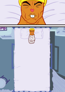 2_panel_comic amputee anthro armor bandage bandaged_head bed buckteeth close-up curimeme disability furniture hard_hat head_only headgear heart_nose heart_symbol helmet hospital hospital_bed hospital_room hospitalized male orange_body parody solo teeth yellow_helmet cabimangaka baki_the_grappler happy_tree_friends mondo_media handy_(htf) beaver mammal mustelid rodent absurd_res hi_res meme shaded