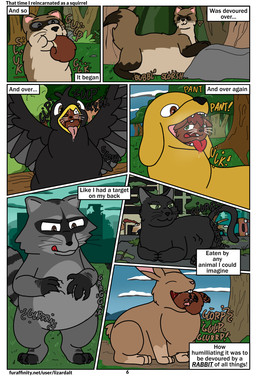 almost_fully_inside bodily_fluids body_in_mouth breath city city_background city_ruins digestion digestion_noises feet_first feral forest forest_background head_first head_in_mouth larger_pred male nature nature_background oral_vore panting plant post-apocalyptic ruins saliva size_difference smaller_pred solo text tree vore lizarddude812 sunshine_(lizarddude812) avian bird bird_dog bombay_cat canid canine canis corvid corvus_(genus) crow domestic_cat domestic_dog felid feline felis golden_retriever hunting_dog lagomorph leporid mammal mustelid musteline oscine passerine procyonid rabbit raccoon raven retriever stoat true_musteline weasel comic english_text hi_res url