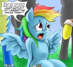 blue_body blue_feathers blue_fur comic dialogue english_text equid equine feathered_wings feathers female feral friendship_is_magic fur hair hasbro male mammal multicolored_hair my_little_pony mythological_creature mythological_equine mythology pegasus pluckyninja rainbow_dash_(mlp) rainbow_hair soarin_(mlp) spitfire_(mlp) text wings wonderbolts_(mlp)