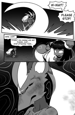 1_horn 4_eyes ambiguous_feral ambiguous_gender anthro arthropod_webbing biped black_sclera bodily_fluids breasts bunny_costume butt clothing costume desperation dialogue disgust duo_focus featureless_breasts female female_anthro feral fight grabbing_another group holding_another horn male male_humanoid multi_eye presenting presenting_hindquarters scared size_difference slamming speech_bubble sweat sweatdrop talking_to_another text trio wounded cuchuflin nintendo pokemon andre_(cuchuflin) spinny_(cuchuflin) arthropod generation_2_pokemon generation_4_pokemon humanoid lopunny pokemon_(species) spinarak 2026 absurd_res comic digital_drawing_(artwork) digital_media_(artwork) english_text greyscale hi_res monochrome