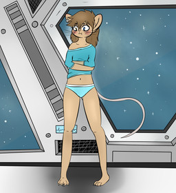 4_toes anthro barefoot blush claws clothing crossed_arms ear_piercing feet female heterochromia panties paws piercing plantigrade shirt solo space space_station toe_claws toes topwear underwear thatdewmod rebecca_(anonpony1) dipodomyine heteromyid kangaroo_rat mammal rodent digital_media_(artwork) hi_res source_request