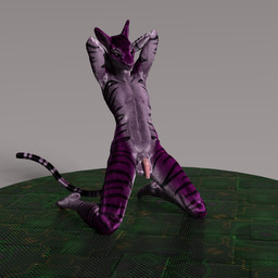 abs animal_genitalia animal_penis anthro athletic athletic_male balls bent_arm black_stripes countershading equine_genitalia equine_penis feet fingers flaccid fur furry_balls genitals glistening glistening_genitalia glistening_penis hand_behind_head kneeling light_belly light_feet male markings medial_ring multicolored_body multicolored_fur navel nude penis pink_body pink_eyes pink_fur pink_penis pointed_feet pose raised_arms simple_background small_penis solo spread_legs spreading striped_body striped_fur striped_markings striped_tail stripes tail tail_markings toes two_tone_body two_tone_fur white_body white_fur earthclan3d thistle_(earthclan) felid mammal 1:1 3d_(artwork) absurd_res digital_media_(artwork) hi_res pinup