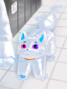 anthro bitchsuit bondage_gear collar goo_transformation latex latex_transformation liquid_latex slime transformation floofer_qwq changed_(video_game) living_latex mammal absurd_res hi_res