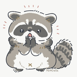 belly biped black_eyes black_nose chibi feral fur grey_body grey_fur navel overweight paws simple_background solo white_background white_body white_fur x_navel yencatx mammal procyonid raccoon 1:1 2021