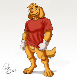 anthro balls clothing genitals gloves handwear male muscular red_clothing red_shirt red_t-shirt red_topwear scratch shirt solo stadium t-shirt tail topwear white_clothing white_gloves white_handwear rsproduccion glitch_productions the_amazing_digital_circus scratch_(tadc) canid canine canis domestic_dog mammal 1:1 absurd_res digital_media_(artwork) hi_res