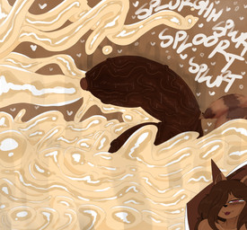 anthro balls big_balls big_penis blush bodily_fluids brown_body brown_fur cum cum_flooding ejaculation erection excessive_cum excessive_genital_fluids fur genital_fluids genitals hair huge_balls huge_penis humanoid_genitalia humanoid_penis hyper hyper_balls hyper_cum hyper_genitalia hyper_penis male nude onomatopoeia orgasm penis simple_background small_but_hung smug solo sound_effects sweat sweatdrop sweaty_balls sweaty_genitalia tail tanuki_tail text slinkmayker abyssal_(abyssalkurai) canid canine mammal raccoon_dog tanuki absurd_res hi_res