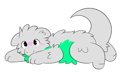 anthro arms_stretched black_eyes blush fur green_body green_fur grey_body grey_fur lying lying_on_ground male on_front on_ground solo snuffles mythology dragon mythological_creature mythological_scalie scalie hi_res