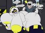 big_breasts big_butt big_nipples breasts butt duo female huge_breasts huge_butt huge_nipples huge_thighs hyper hyper_breasts hyper_butt hyper_thighs machine male male/female nipples not_furry speech_bubble tail text thick_thighs wide_hips kyle5021 glitch_productions murder_drones android disassembly_drone humanoid robot robot_humanoid tailed_humanoid english_text hi_res