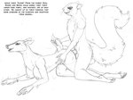 anthro arania balls bodily_fluids breasts deer duo edwin_(arania) english_text female female_penetrated fluffy fluffy_tail fur genitals greyscale hi_res hooves male male/female male_penetrating male_penetrating_female mammal monochrome nipples nude penetration penis rodent roger_(arania) sciurid sex sweat tail tail_grab text tree_squirrel whiskers