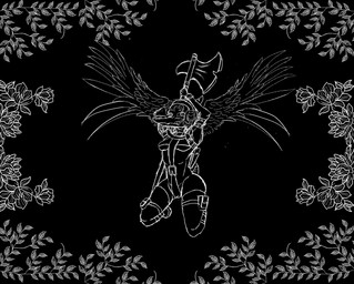 axe beyond_citadel clothing female melee_weapon the_citadel uniform weapon wings george_kp cavemanon_studios goodbye_volcano_high ko_op_(game_developer) snoot_game fang_(gvh) prehistoric_species pterodactylus pterosaur reptile scalie black_and_white hi_res monochrome tagme