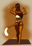 anthro butt deborah_bispo domestic_cat felid feline felis female flexing hi_res mammal muscular rear_view solo tail wendel_fragoso