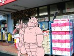 anthro belly bottomwear clothing duo face_mask humanoid_hands kemono male overweight overweight_male pants real shirt shorts topwear takakei1 lifewonders tokyo_afterschool_summoners ganglie_(tas) seth_(tas) canid canine canis jackal mammal suid suine sus_(pig) wild_boar 2020