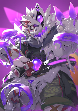 anthro bottomwear camera clothing goo-connected_lips goo_transformation male scarf shorts solo transformation merunmohu lifewonders live_a_hero kalaski felid goo_creature kaibutsu_(live_a_hero) mammal pantherine tiger hi_res
