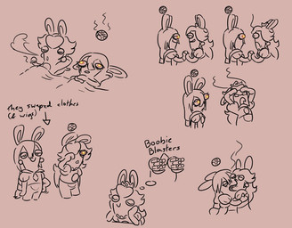 after_sex alternate_costume amazed anthro arm_support blowing_smoke bottomless bottomless_anthro bottomless_female braided_hair brown_background brown_cape brown_clothing brown_eyes brown_hair brown_shirt brown_tongue brown_topwear buckteeth cape cigarette cigarette_smoke closed_frown closed_smile clothed clothing clothing_swap crown directional_arrow duo eye_contact eyelashes eyes_closed featureless_legs female female/female female_anthro flat_chested frown gatling_gun glowing glowing_eyes gun hair half-closed_eyes hand_behind_head hands_together headgear holding_cigarette holding_object kissing leaning_on_elbow long_ears long_hair looking_at_another love machine_gun mitten_hands mouth_closed narrowed_eyes no_pupils noseless orb queen ranged_weapon royalty rubbing_eye shirt short_legs simple_background smile smiling_at_another smiling_at_each_other smiling_at_partner smoke squint teeth text thinking tongue topwear weapon wig yellow_eyes insert-thenewbl-here mario_bros mario_plus_rabbids_kingdom_battle nintendo raving_rabbids rayman_(series) ubisoft yoshi_and_toad_kissing lava_queen rabbid_peach lagomorph mammal rabbid 2024 crossover digital_drawing_(artwork) digital_media_(artwork) english_text meme multiple_images