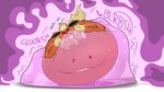 belly belly_expansion big_belly blush dominant dominant_feral dominant_prey expansion feral force_feeding forced fur huge_belly hyper hyper_belly immobile inflation motion_lines onomatopoeia purple_body round_body slime_inflation smug sound_effects spherical_inflation submissive_pred teeth text vore yellow_body yellow_fur thatoneaceguy nintendo pokemon ditto_(pokemon) eeveelution flareon generation_1_pokemon pokemon_(species) 16:9 2024 hi_res widescreen