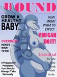 anthro areola belly big_belly blue_areola blue_nipples breasts eyes_closed female holding_belly magazine nipples nude pregnant pregnant_anthro pregnant_female smile solo standing tail text aimee_lesley_sim marine cover english_text hi_res magazine_cover