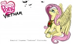 armband bandage blue_eyes caduceus cutie_mark equid equine feathered_wings feathers female feral fluttershy_(mlp) friendship_is_magic hair hasbro hi_res knife mammal my_little_pony mythological_creature mythological_equine mythology pegasus pink_hair red_cross simple_background solo tail unknown_artist vietnam white_background wings yellow_body yellow_feathers
