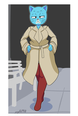 4_fingers anthro arms_bent belt bench big_breasts big_eyes biped black_eyebrows black_eyes black_markings blue_body blue_ears blue_fur border breasts clothed clothed_anthro clothed_female clothing coat collarbone countershade_face countershade_fur countershading curved_eyebrows elderly elderly_anthro elderly_female eyebrows eyelashes female fingers fur half-closed_eyes hands_on_hips hands_on_own_hips humanoid_hands iris legwear light_body light_fur looking_at_viewer markings mature_anthro mature_female mouth_closed narrowed_eyes no_pupils outline outside pink_nose plantigrade pointy_ears prick_ears red_clothing red_legwear red_stockings resting_bitch_face shadow sketch_background solo stockings tan_belt tan_clothing tan_coat tan_topwear tan_trenchcoat text thick_thighs thin_eyebrows three-quarter_view topwear trenchcoat walking whisker_markings white_body white_border white_countershading white_fur white_outline white_sclera foxart950 cartoon_network the_amazing_world_of_gumball mary_senicourt domestic_cat felid feline felis mammal 2025 artist_name digital_drawing_(artwork) digital_media_(artwork) full-length_portrait hi_res portrait sketch