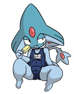 2_tails 3_fingers bent_arm bent_legs black_eyes blue_body blue_clothing blue_skin blue_swimwear blue_tail camel_toe choker clothed clothed_female clothed_humanoid clothing cute_fangs fangs featureless_feet feet female female_humanoid fingers flat_chested food forehead_gem front_view gem glistening glistening_eyes half-closed_eyes holding_food holding_object holding_popsicle jewelry looking_aside multi_tail multicolored_body multicolored_skin narrowed_eyes navel_outline necklace no_pupils noseless not_furry one-piece_swimsuit open_mouth pink_mouth plump_camel_toe pokemorph popsicle red_gem school_swimsuit simple_background sitting solo spread_legs spreading swimwear tail teeth text text_on_clothing two_tone_body two_tone_skin white_background white_sclera young young_female young_humanoid 4chan_anon unknown_artist nintendo pokemon azelf generation_4_pokemon humanoid legendary_pokemon pokemon_(species) tailed_humanoid 2025 aliasing binary_drawing cel_shading digital_drawing_(artwork) digital_media_(artwork) full-length_portrait hi_res japanese_text portrait shaded