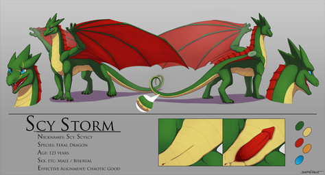 2014 blue_eyes claws dragon erection feral green_dragon male model_sheet muscles nude open_mouth penis scalie scar scy_storm_(character) sefeiren solo wings
Rating: Explicit
Score: 5
User: ScyStorm
Date: March 28, 2014