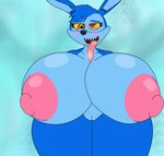 anthro big_breasts blue_body breasts crossgender female genitals huge_breasts nipples pussy solo teeth thick_thighs tongue tongue_out wide_hips blazerfurro activision crash_bandicoot_(series) ripper_roo kangaroo macropod mammal marsupial absurd_res hi_res