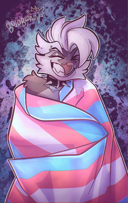 abstract_background anthro band-aid band-aid_on_beak band-aid_on_face band-aid_on_nose bandage bandage_on_beak bandage_on_face bandage_on_nose beak collar eyebrow_piercing eyebrows eyes_closed facial_piercing female female_anthro flag flag_(object) fur grey_body grey_fur hair lgbt_pride piercing pride_color_flag pride_colors smile spiked_collar spikes teeth transgender_pride_colors white_body white_fur white_hair boidbwain international_transgender_day_of_visibility joy_(shammy) avian bird owl 2024 colored digital_drawing_(artwork) digital_media_(artwork) hi_res shaded trans_(lore) trans_woman_(lore)