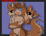 3_heads ambiguous_gender anthro fur happy looking_at_another looking_pleasured multi_head multicolored_body multicolored_fur simple_background solo tongue bulletproof-kitty changed_(video_game) lin canid canine canis mammal scalie wolf