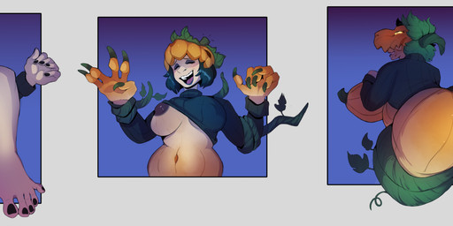 anal anal_penetration anthro anus big_breasts big_butt black_hair breast_expansion breasts butt butt_expansion expansion female food for_a_head fruit hair huge_butt human_to_anthro orange_body penetration plant pumpkin_head solo species_transformation tentacle_in_ass tentacle_in_vagina tentacle_penetration tentacles transformation transformation_sequence vaginal vaginal_penetration vine_in_pussy vine_tentacles yellow_eyes sharkrags elemental_creature flora_fauna food_creature human living_fruit mammal object_head absurd_res comic hi_res