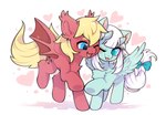 cutie_mark duo ear_tuft female horn inner_ear_fluff male male/female quadruped ribbons tuft wings snow_angel_(artist) hasbro my_little_pony mythology hizuki_(moon20535) jack_(jackpon3) bat_pony equid equine horse mammal mythological_creature mythological_equine pegasus pony hi_res