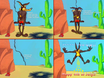 3_toes 4_fingers anthro arm_tuft back_muscles biped black_eyes black_nose blue_sky bouncing_butt brown_body brown_fur bubble_butt butt butt_jiggle butt_on_fire butthurt cactus canyon casual_nudity close_call countershade_torso countershading delayed_reaction desert dialogue distance dynamite ears_outwards elbow_tuft erect_tail explosives eyebrows feet fingers fire forearm_tuft forearms four_frame_sequence fur glance glancing_back half-closed_eyes head_tuft holidays humanoid_hands humanoid_heel jiggling jumping knee_tuft leg_tuft lines_drawn looking_back male motion_lines multicolored_body multicolored_fur narrowed_eyes nude nudist open_mouth outside pain paws pink_text pivoted_ears plant plantigrade pose raised_heel raised_tail rear_view red_text reddened_butt saguaro sand screaming screencap screencap_background screencap_redraw shadow shoulder_tuft sky smile smoke solo sound_effects spine standing standing_on_toes star_symbol tail tail_on_fire talking_to_self tan_body tan_eyebrows tan_fur text tiptoes toes tuft two_tone_body two_tone_fur walking white_text yellow_sclera yellow_text mreiof 4th_of_july looney_tunes warner_brothers wile_e._coyote canid canine canis coyote mammal 2013 colored comic comic_sans detailed digital_drawing_(artwork) digital_media_(artwork) digital_painting_(artwork) english_text painting_(artwork) pinup redraw shaded