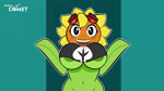 areola areola_slip big_breasts black_clothing black_topwear bouncing bouncing_breasts breasts clothing crop_top eyelashes eyewear eyewear_on_head female flower goggles goggles_on_head green_areola green_body jumping leaf leaf_arms looking_at_viewer navel not_furry open_mouth orange_body petals plant shirt smile solo sunflower topwear turquoise_background under_boob skyline_comet electronic_arts plants_vs._zombies plants_vs._zombies_heroes popcap_games solar_flare_(pvz) elemental_creature elemental_humanoid flora_fauna flower_creature flower_humanoid humanoid plant_humanoid 16:9 animated high_framerate no_sound short_playtime webm widescreen