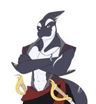 animal_genitalia anthro clothing expressions game_cg genital_slit genitals grin male muscular muscular_male nude pirate scar smile solo sprite sprite_art shirokoi temptations_ballad_(visual_novel) reinier_(temptations_ballad) cetacean dolphin mammal marine oceanic_dolphin orca toothed_whale animated