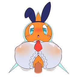 big_breasts blush bouncing_breasts breast_play breasts duo female male narrowed_eyes necktie not_furry seductive sex titfuck k-10 nintendo pokemon generation_4_pokemon humanoid normal_rotom pokemon_(species) rotom 1:1