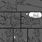 1:1 :d annoyed anthro antlers blush breasts brother_(lore) brother_and_sister_(lore) clothed clothing comic deer digital_drawing_(artwork) digital_media_(artwork) dream duo eyes_closed female fondling grey_background happy horn kissing kissing_cheek lagomorph leporid lying male mammal monochrome night nightmare on_side pillow rabbit scut_tail seductive shirt short_tail sibling_(lore) simple_background sister_(lore) sleeping slypon smile t-shirt tail teasing tongue tongue_out topwear traumatized uncomfortable unimpressed