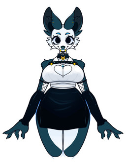 4_fingers anthro arm_tuft armwear black_bottomwear black_clothing black_skirt blue_body blue_ears blue_eyebrows blue_fur bottomwear breasts cheek_tuft cleavage cleavage_cutout clothed clothed_anthro clothed_female clothing cross cross_necklace cutout ear_piercing elbow_gloves eyebrows eyelashes facial_piercing facial_tuft fangs female female_anthro fingers fishnet_armwear fishnet_clothing front_view fur gloves handwear jewelry multicolored_body multicolored_fur necklace nose_piercing nose_ring piercing ring_piercing septum_piercing septum_ring shoulder_tuft simple_background skirt smile solo teeth topwear tuft two_tone_body two_tone_fur white_background white_body white_clothing white_face white_fur white_topwear qwerty_soda mammal 2024 digital_drawing_(artwork) digital_media_(artwork) hi_res portrait three-quarter_portrait unfinished