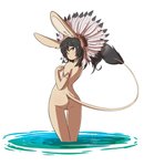 aged_up anthro arched_back black_hair breasts brown_eyes butt butt_pose feathered_headdress feathers female genitals hair headdress innie_pussy legs_in_water legs_together long_ears looking_back native native_american nude partially_submerged pose pussy raised_tail rear_view side_boob simple_background solo standing_in_water submerged_legs tail tail_tuft thigh_gap tuft water white_background bunnybits conditional_dnp nana_(bunnybits) dipodid jerboa mammal rodent absurd_res digital_media_(artwork) hi_res shaded