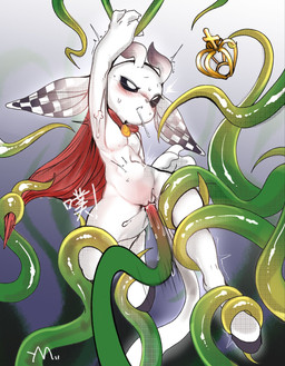 2_horns abdominal_bulge anthro black_sclera blush bodily_fluids cape clitoris clothing crown cum cum_in_vagina cum_inside flat_chested forced fur genital_fluids genitals grabbing headgear hooves horn mostly_nude penetration red_cape red_clothing restrained saliva sex shaking simple_background suspension sweat tentacle_in_vagina tentacle_penetration tentacle_sex tentacles trembling unguligrade vaginal vaginal_fluids vaginal_penetration vulva white_background white_body white_eyes white_fur yuanmin microsoft ori_(series) xbox_game_studios guardian_spirit 2026 hi_res