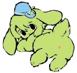 alternate_species anus_only bucket_on_head butt female feral feralized furrification presenting presenting_hindquarters simple_background solo toony white_background petday your_turn_to_die kanna_kizuchi lagomorph leporid mammal rabbit absurd_res hi_res