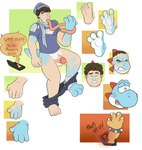 5_fingers 5_toes anthro balls blue_body blue_skin bottomwear clothing countershade_feet countershade_hands countershading denim denim_bottomwear denim_clothing dialogue feet fingers genitals growth hair_loss half-erect hat headgear headwear human_to_anthro humanoid_genitalia humanoid_penis jeans long_tongue male pants penis scarf shirt snout snout_growth solo species_transformation speech_bubble text toes tongue topwear transformation transformation_sequence blueballs mario_bros nintendo nintendo_3ds nintendo_ds_family bowser cyan_yoshi human koopa mammal scalie yoshi english_text hi_res multiple_images