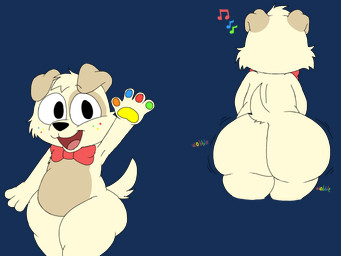 anthro belly big_butt bow_tie butt happy huge_butt male multicolored_paws red_bow_tie slightly_chubby solo thick_thighs wide_hips wobbling spritemountaindew_(artist) the_backwards_house_(webcomic) od-dog_(the_backwards_house) canid canine canis domestic_dog mammal 4:3 alpha_channel hi_res